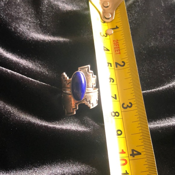 Sterling Silver and Blue Lapis Native Made Ring Adjustable - Picture 1 of 6